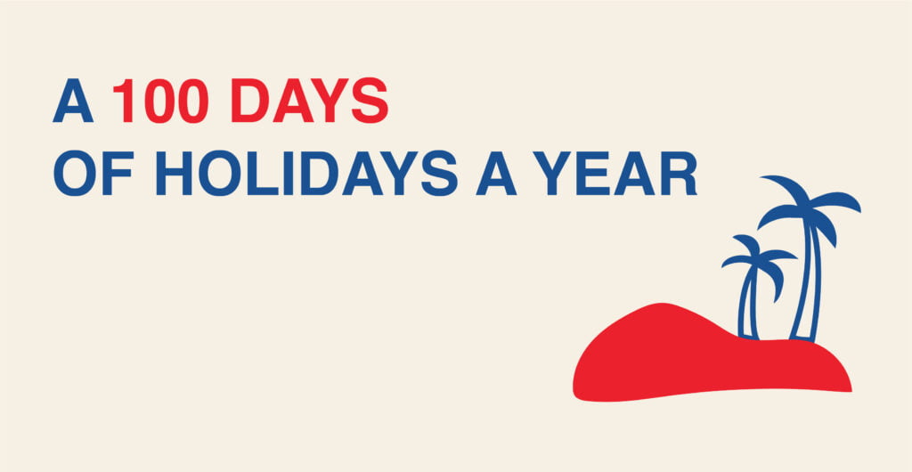 100 days of holidays a year